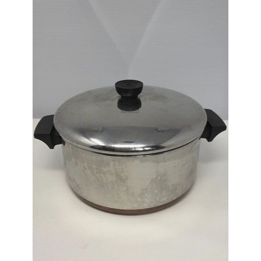 Revere Ware Copper clad Bottom 4 1/2 Qt. Stockpot Lid Vintage read description